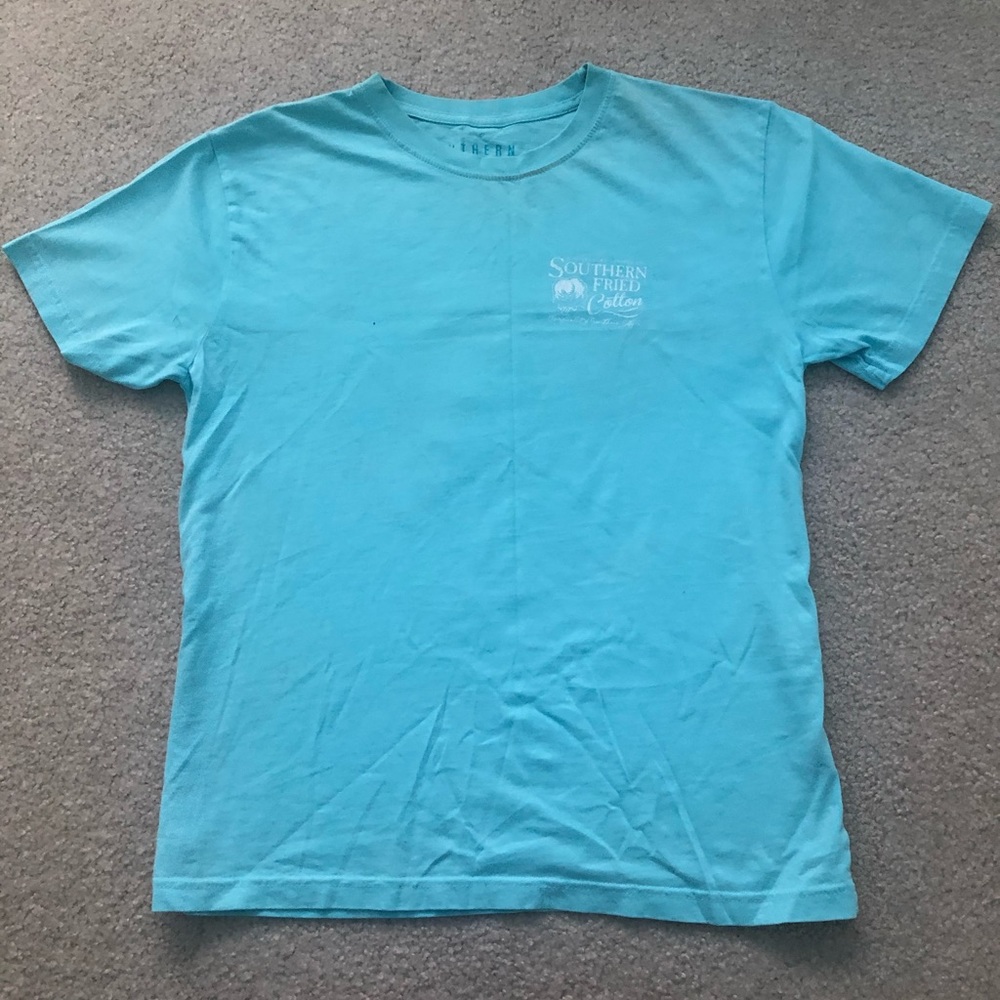 L-Blue Southern Fried Cotton Short Sleeve Shirt